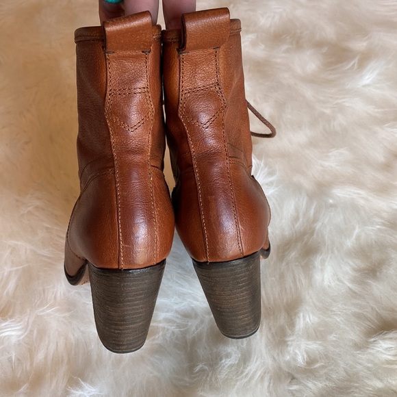 Rag & Bone Cognac Leather Lace Up Bootie - Picture 5 of 9